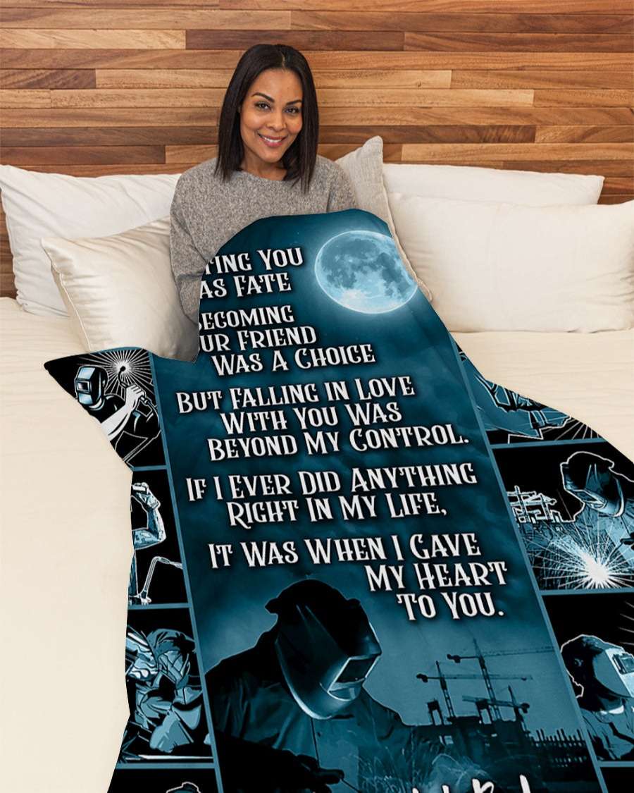 Welder Husband Meeting You Was Fate Couple Blanket