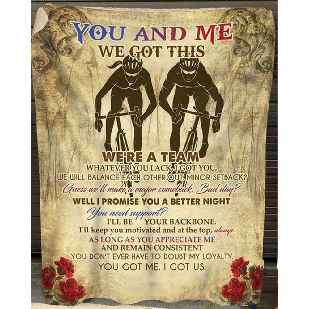 Whatever You Lack I Got You Bicycling Couple Blanket