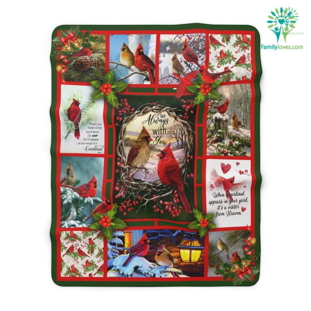 When A Cardinal Appears In Your Yard, It_s a Visitor From Heaven Sherpa Fleece Blanket - Family Loves US Military Veterans Shirts Gifts Ideas
