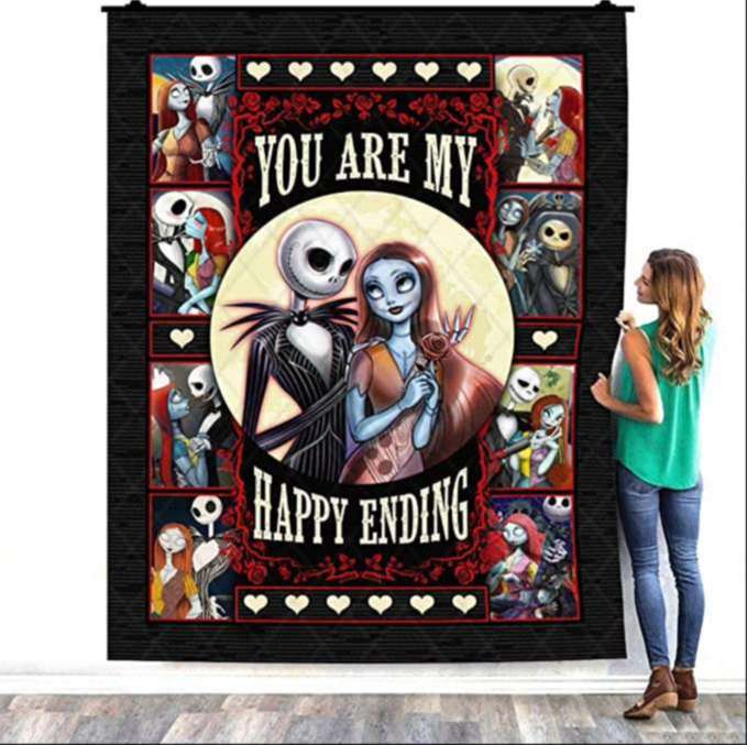 You Are My Happy Ending Jack And Sally Couples Blanket