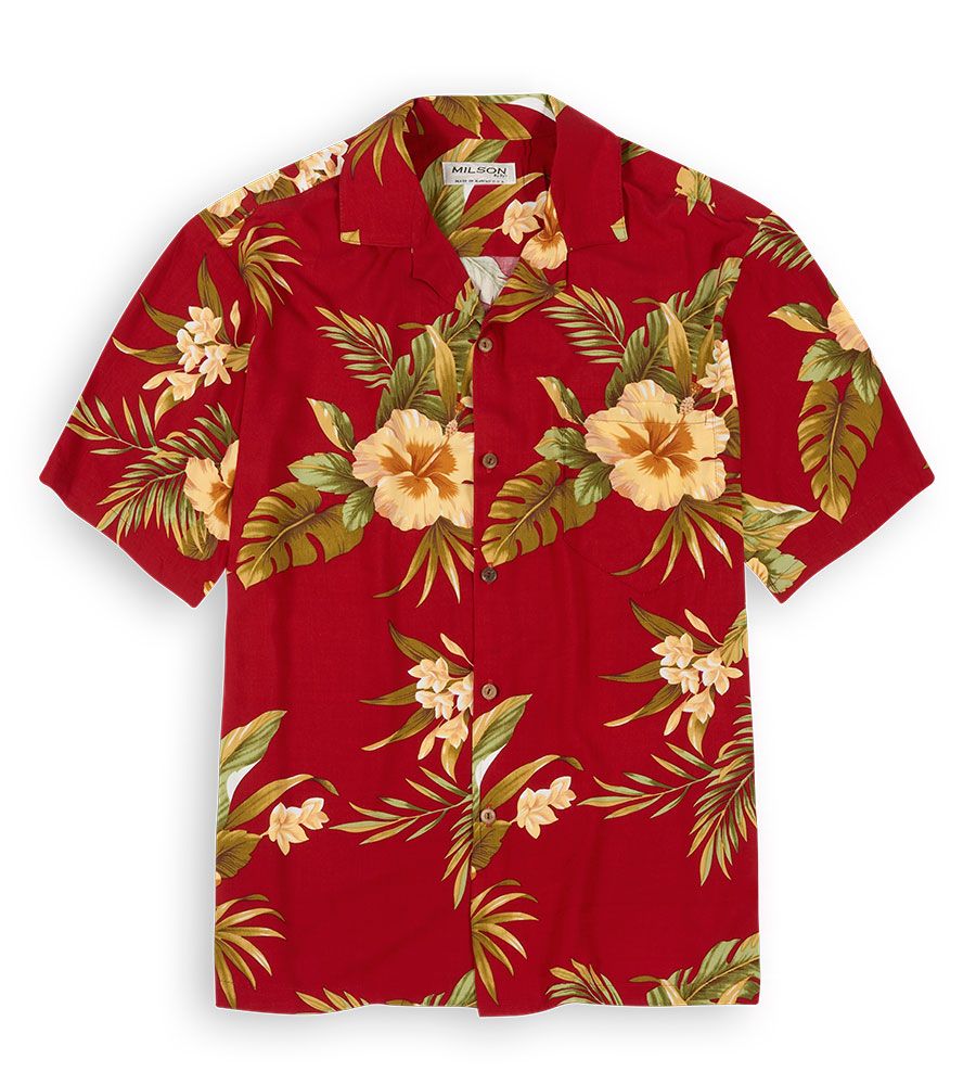 Wild Hibiscus Red Yellow Amazing Design Hawaiian Shirt