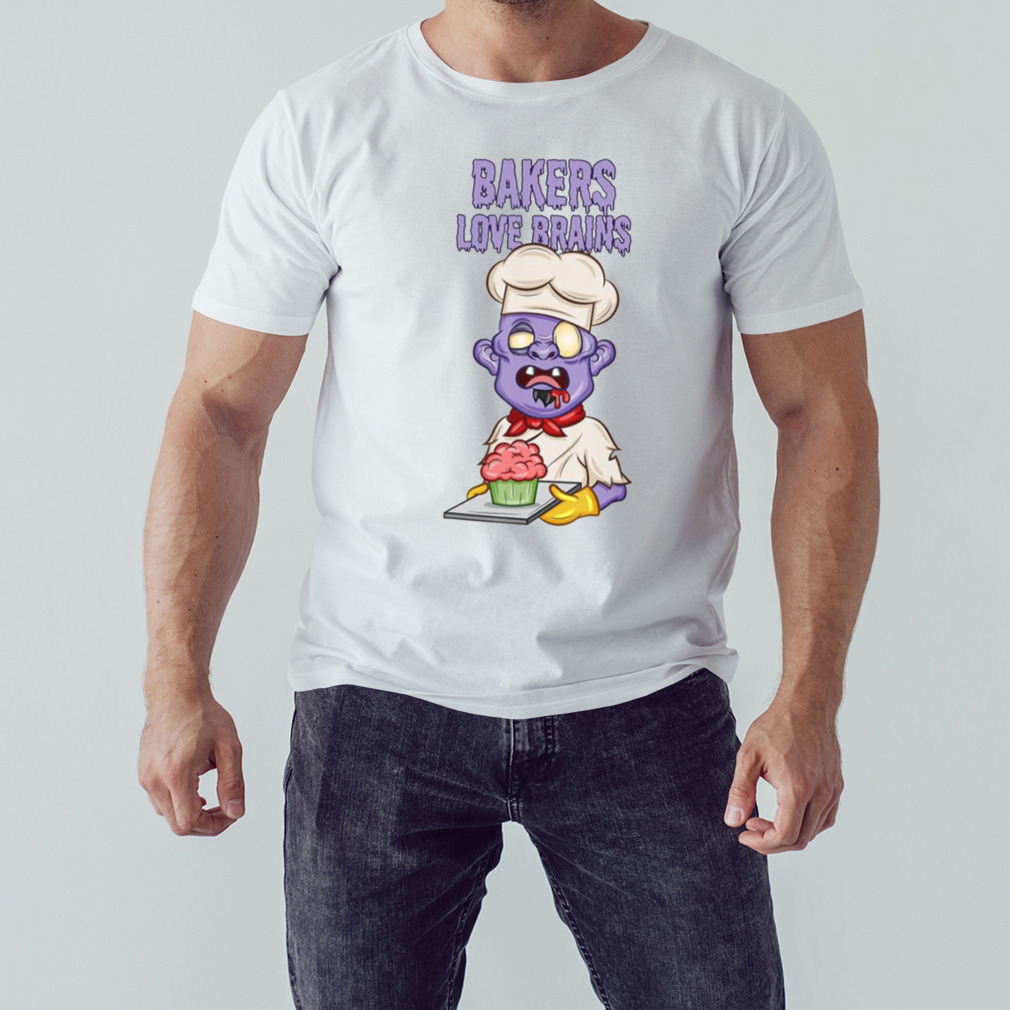 Zombie Baker With Brain Cupcake shirt