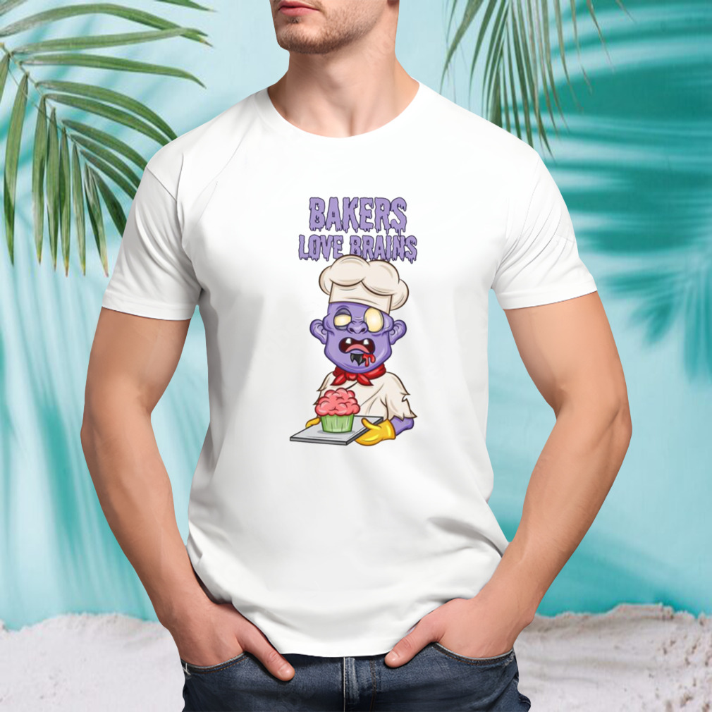 Zombie Baker With Brain Cupcake shirt