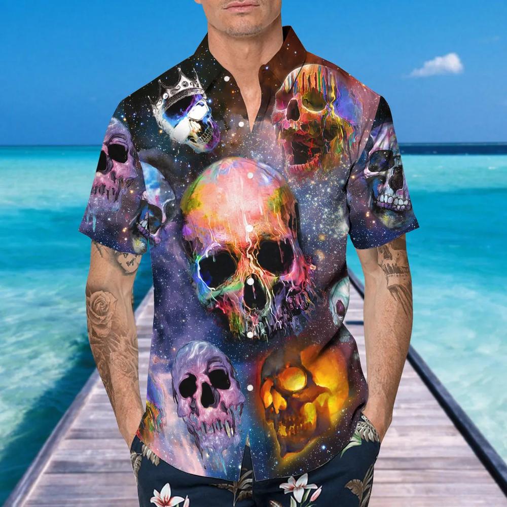 Galaxy Skull Hawaiian Shirt