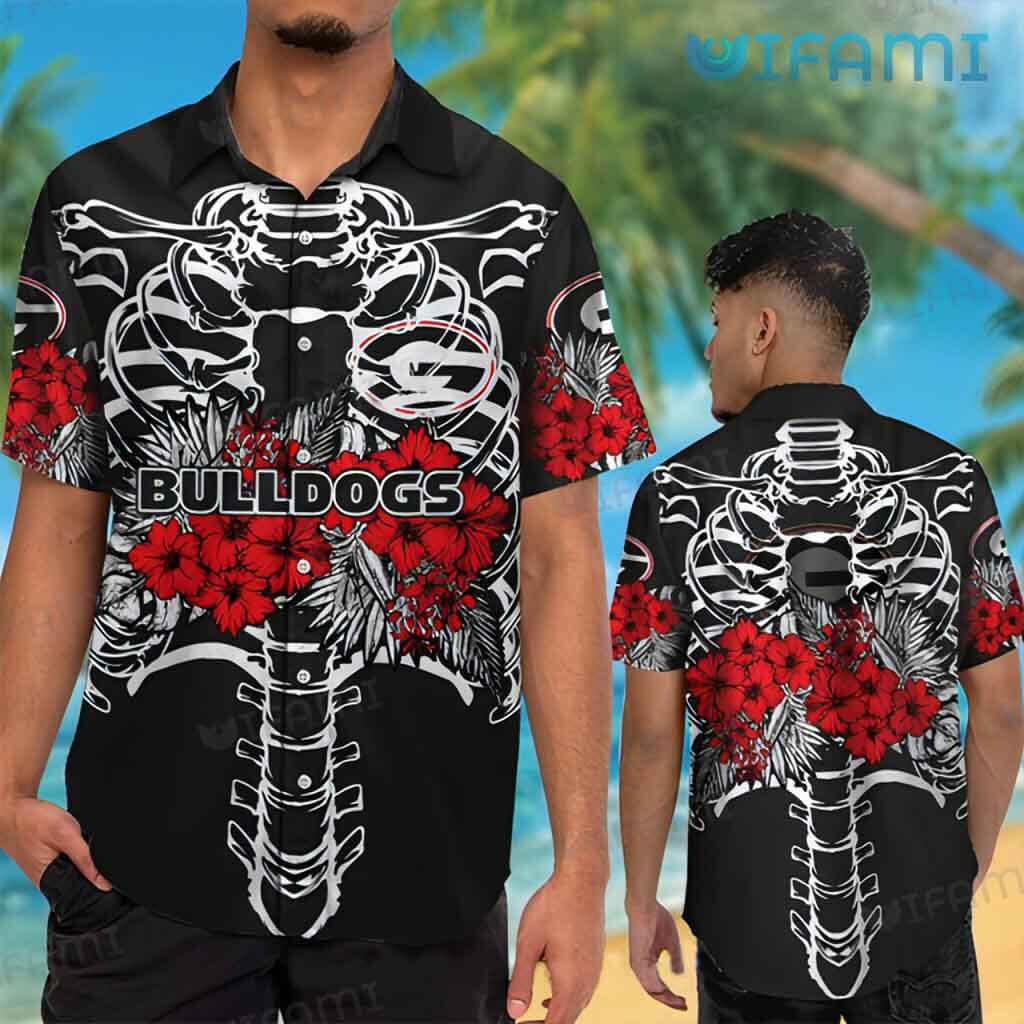 Georgia Bulldogs Hawaiian Shirt Skeleton Ga Football Gift