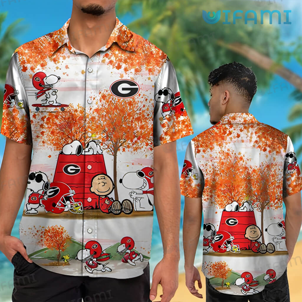 Georgia Bulldogs Hawaiian Shirt Snoopy Charlie Brown Ga Football Gift