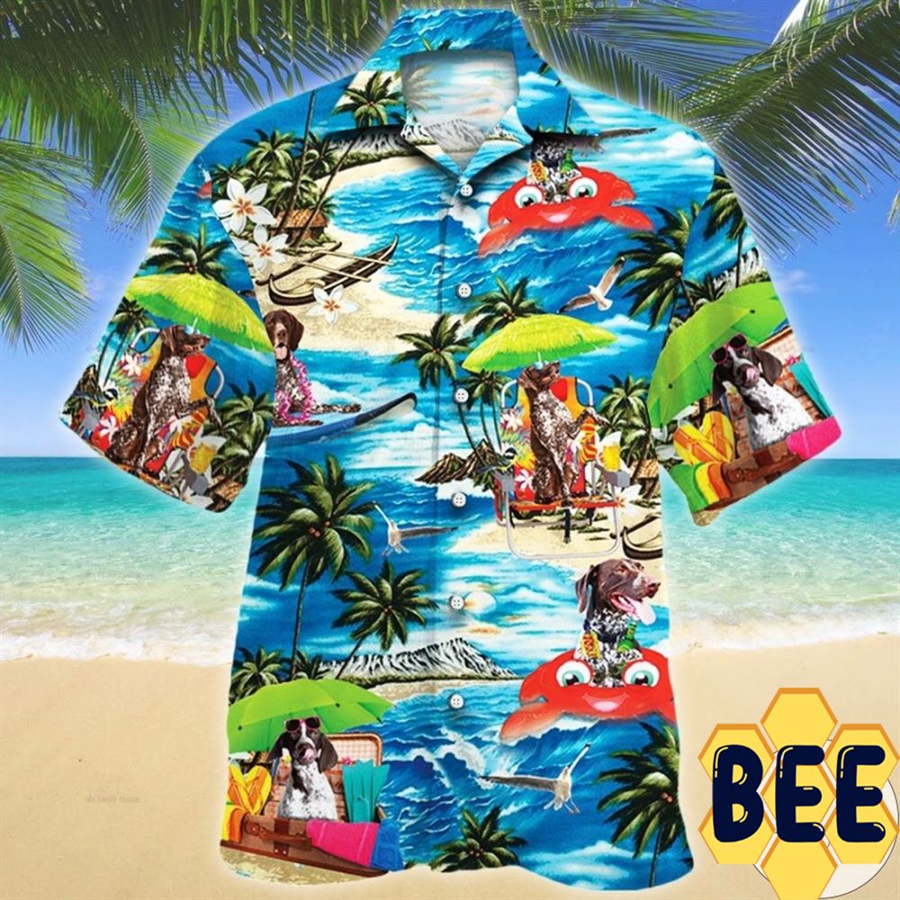 German Shorthaired Pointer Beach Vibe Hawaiian Shirt-1