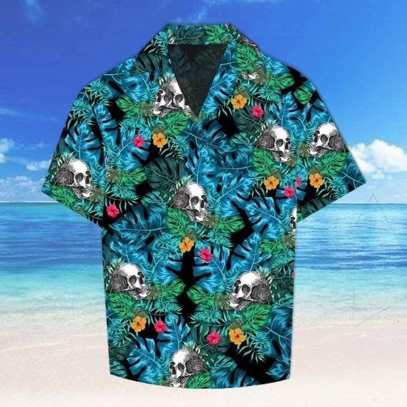 Get Now Beach Vibe Skull Summer Tropical Hawaiian Shirt