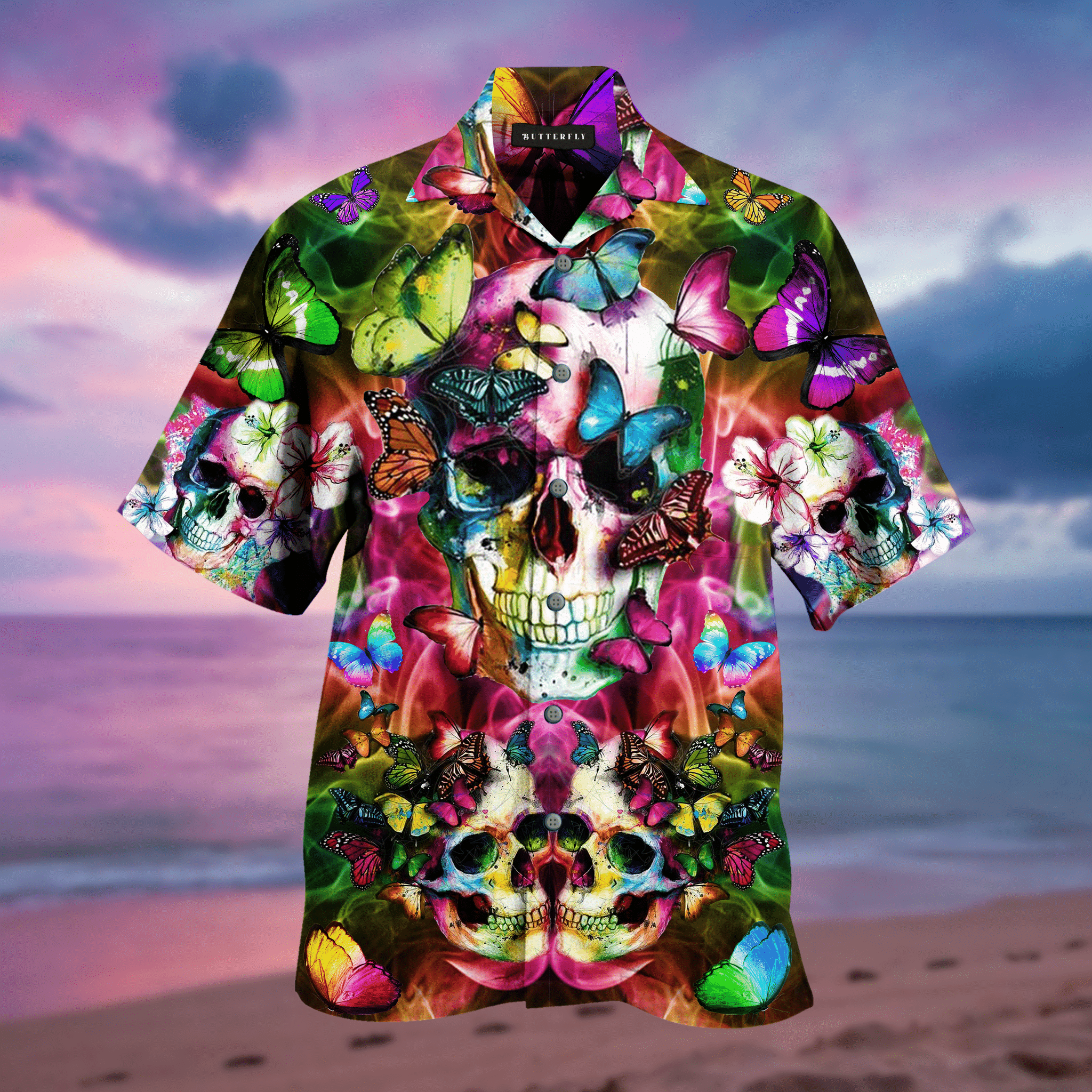 Get Now Beautiful Skull Unisex Hawaiian Shirt