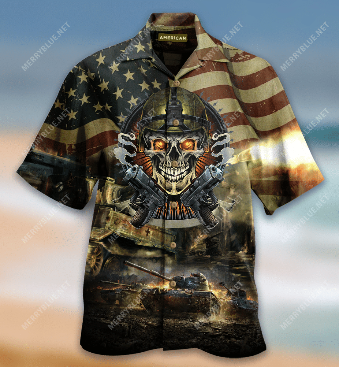 Get Now Tanks War Field Skull Hawaiian Shirt