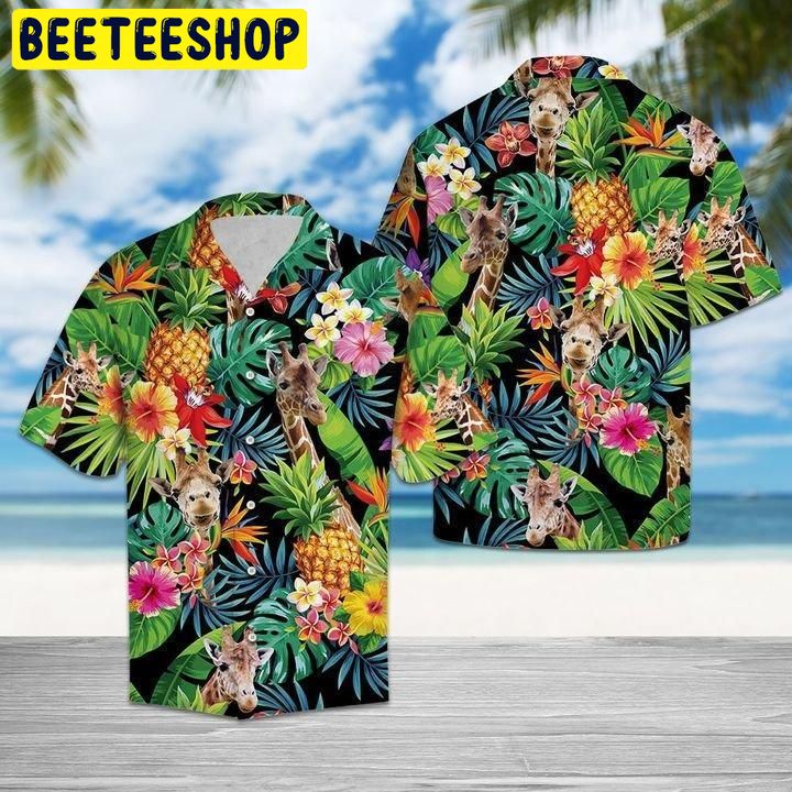 Giraffe 3d All Over Printed Trending Hawaiian Shirt-1