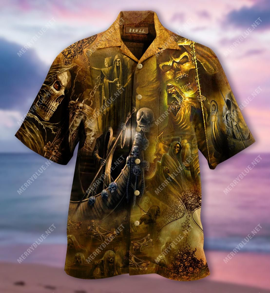 Go To Hell Skull Aloha Hawaiian Shirt Colorful Short Sleeve Summer Beach Casual Shirt