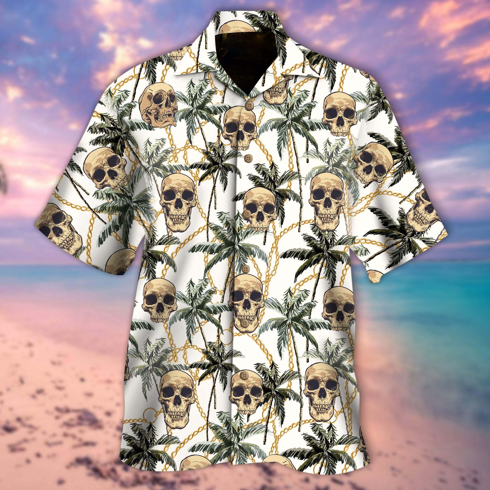 Golden Skull Hawaiian Shirt