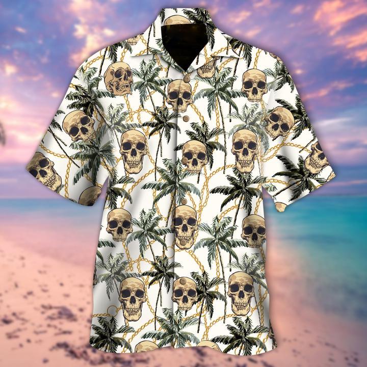 Golden Skull Hawaiian Shirt For Men Women Adult Hw6634-1