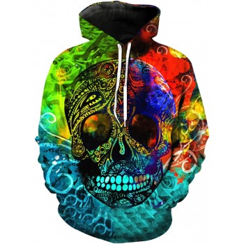 ACID SUGAR SKULL 3D STREET WEAR HOODIE