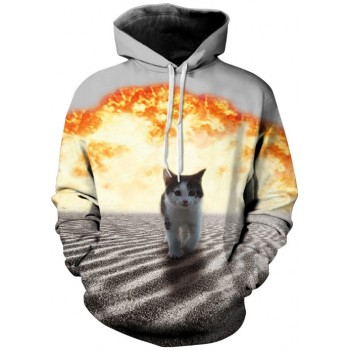 ACTION EXPLOSION KITTY CAT 3D STREET WEAR HOODIE