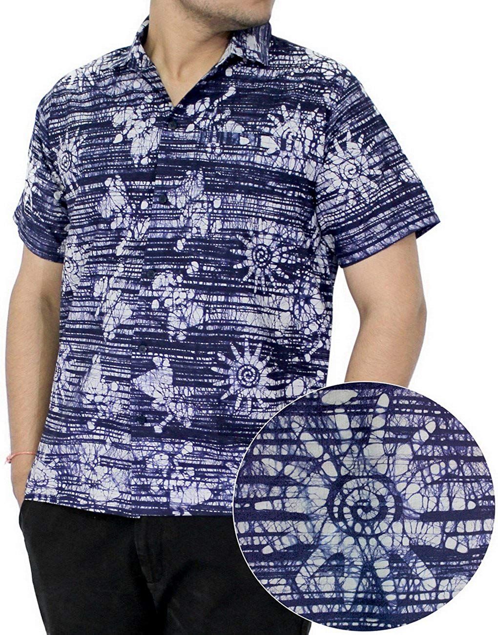 Abstract Blue High Quality Hawaiian Shirt