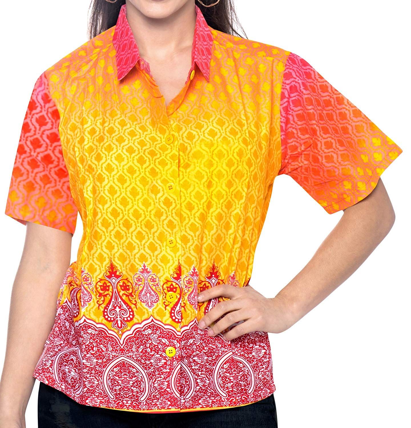 Abstract Orange Unique Design Hawaiian Shirts