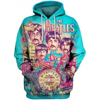 BEATLES BAND MASH UP 3D HOODIE