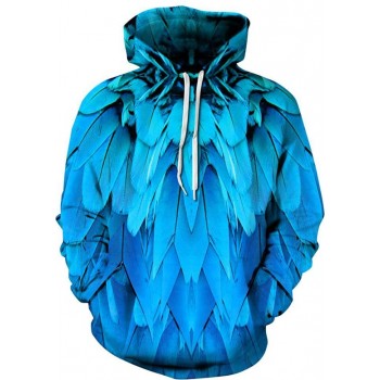 BLUE FEATHERS FRENZY 3D HOODIE