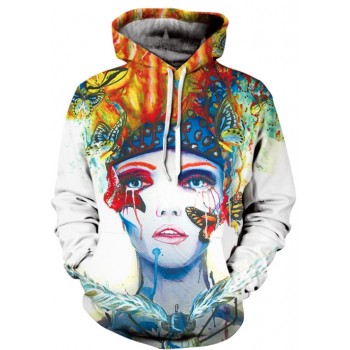 BUTTERFLY PAINT CHICK 3D STREET WEAR HOODIE