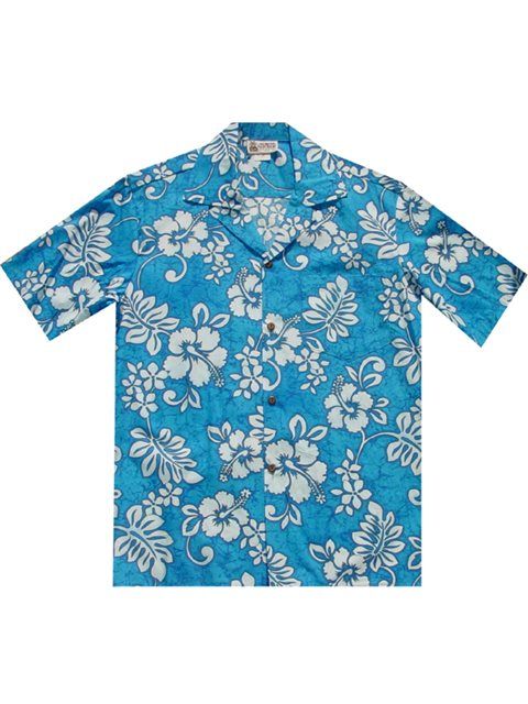 Batik Hibiscus Blue White Amazing Design Hawaiian Shirt