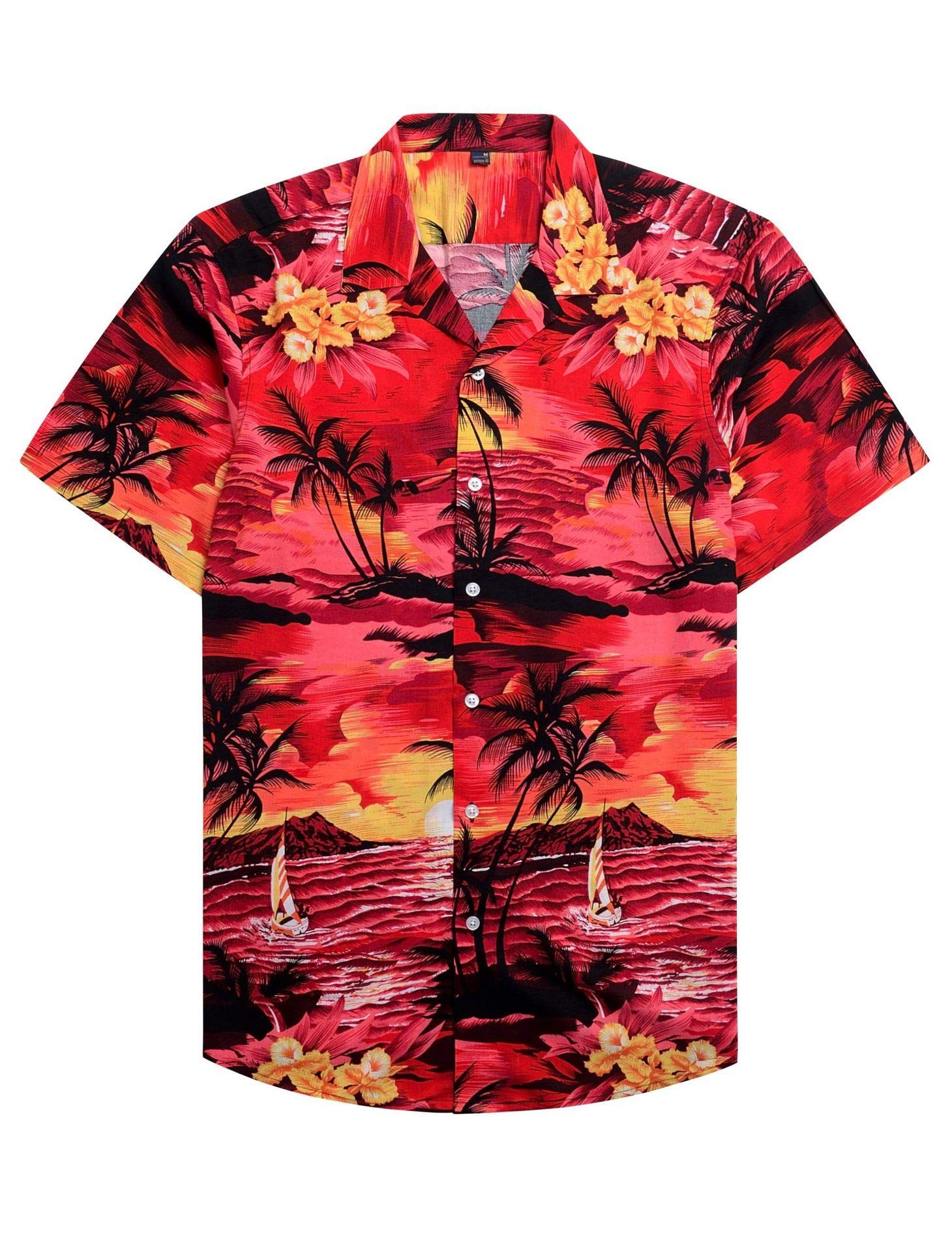 Beach Red Black Unique Design Hawaiian Shirt