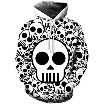 CUTE SKULL HEADS 3D STREET WEAR HOODIE