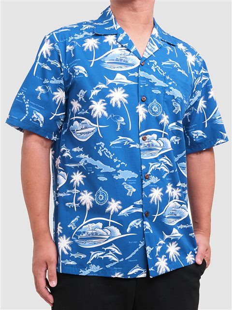 Destination Paradise Blue White Best Design Hawaiian Shirt