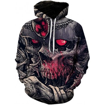 EVIL DEMONIC SKULL 3D STREET WEAR HOODIE
