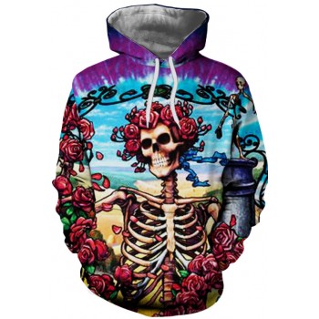 FLORAL SKELETON 3D STREET WEAR HOODIE