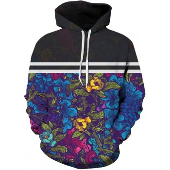 FLORAL WASH OUT 3D STREET WEAR HOODIE