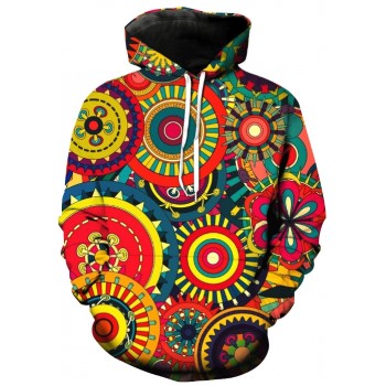 FUNKY CIRCLE DESIGNS 3D STREET WEAR HOODIE