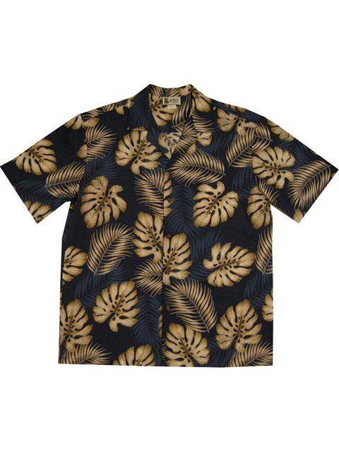 Fern And Monstera Black Brown Unique Design Hawaiian Shirt