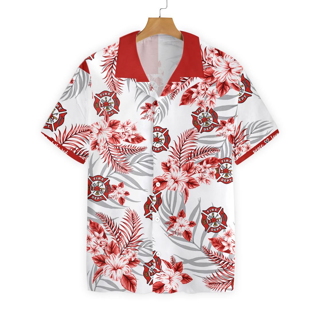Firefighter White High Quality Hawaiian Shirt
