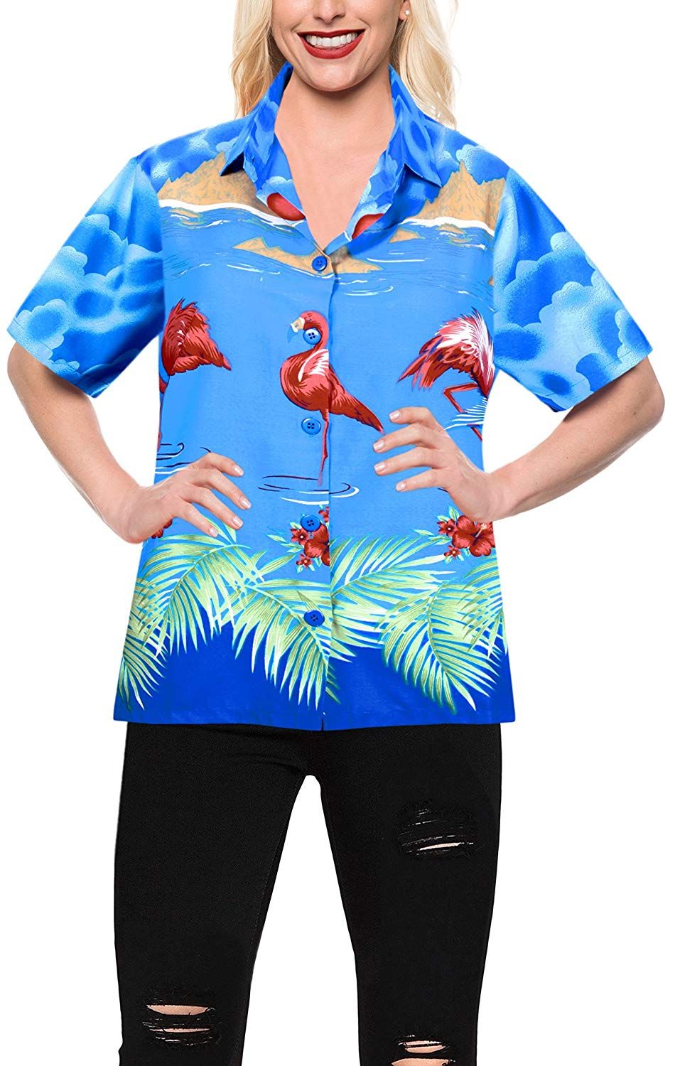 Flamingo Blue Nice Design Hawaiian Shirt
