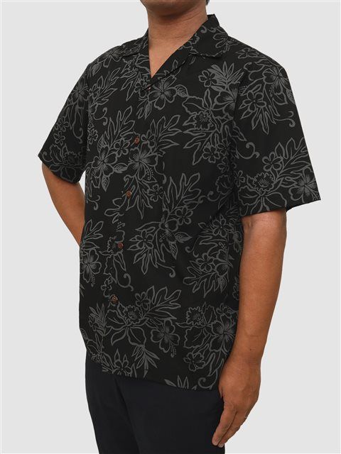 Flowers Black Nice Design Hawaiian Shirt
