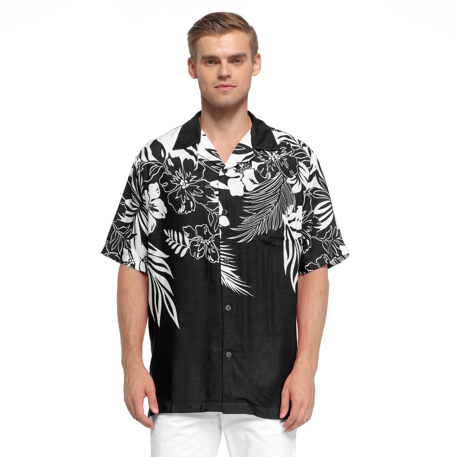 Flowers Black White Amazing Design Hawaiian Shirt
