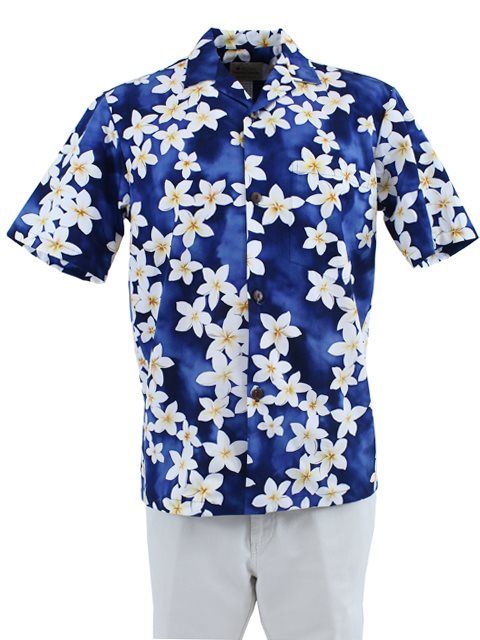 Flowers Blue White Design Hawaiian Shirt