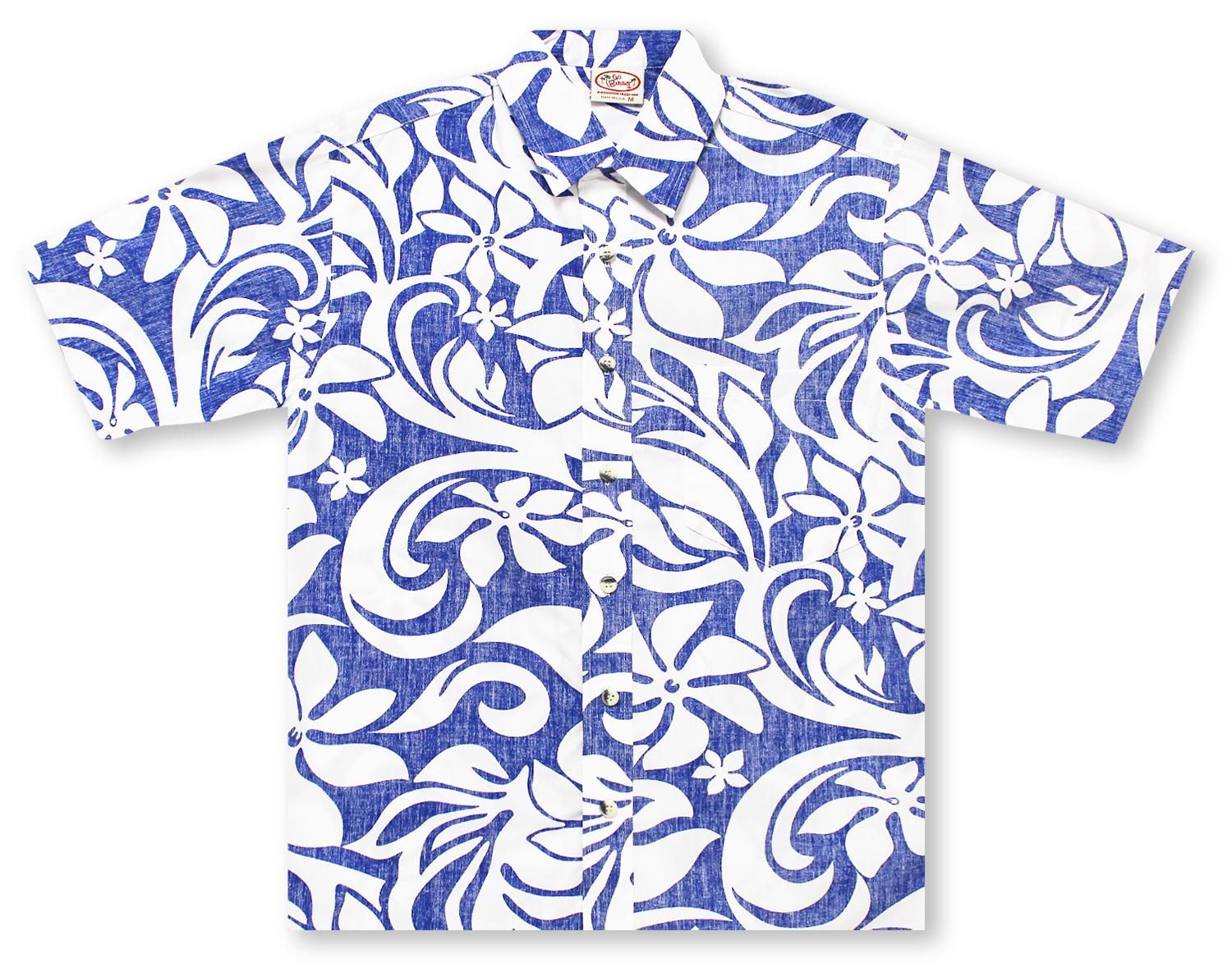 Flowers Blue White Nice Design Hawaiian Shirt
