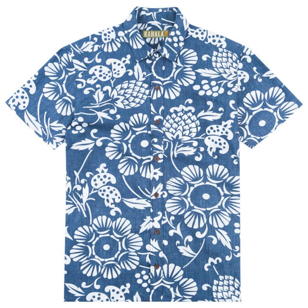 Flowers Blue White Nice Design Hawaiian Shirts