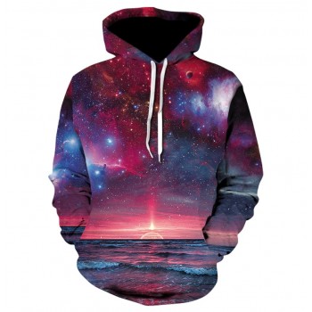 GALAXY SPACE BEACH PULLOVER HOODIE