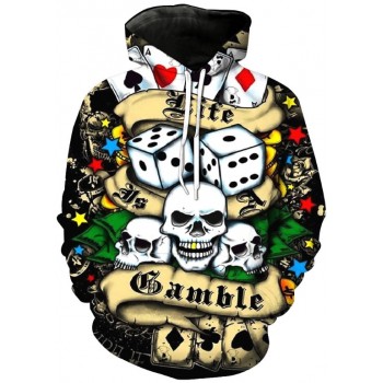 GAMBLE SKULL DICE 3D HOODIE