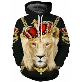 GHETTO KING LION 3D STREET WEAR HOODIE