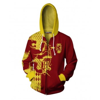 GRYFFINDOR HOUSE HARRY POTTER ZIPPER HOODIE