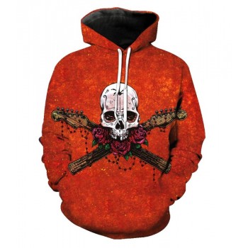 GUNS N ROSES GUITAR SKULL 3D HOODIE