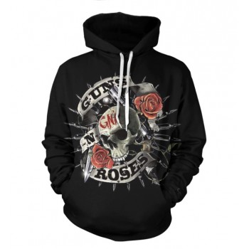 GUNS N ROSES SKULL 3D HOODIE
