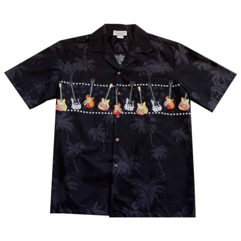 Guitar Black High Quality Hawaiian Shirt