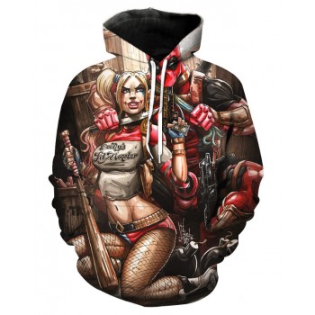 HARLEY QUINN DEADPOOL 3D STREET WEAR HOODIE