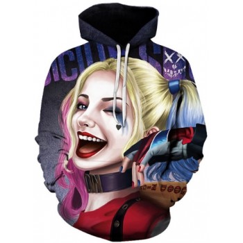 HARLEY QUINN PLAYFUL 3D STREET WEAR HOODIE